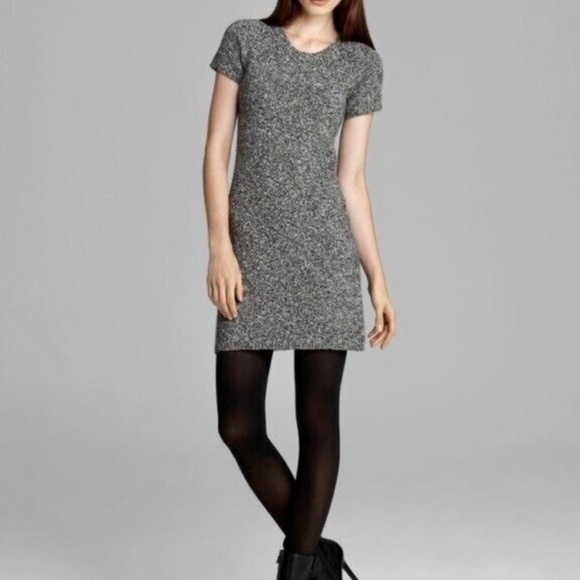 THEORY Wool Dorthea M Loryelle Dress Heathered Gray Sweater Knit Sheath Large - Picture 5 of 16